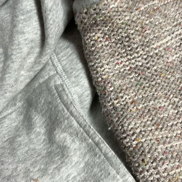 Anthropologie Daily Practice Sweatshirt Dress XSmall Gray Knit Sleeve Cowl Neck - Picture 5 of 8